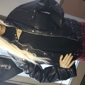 Light Weight Harley Davidson Style Vinyl Jacket Black Size Medium Leather Style